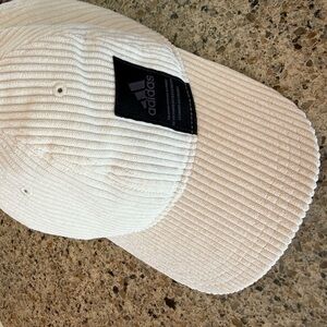 adidas White Corduroy Logo Patch Cap